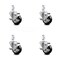 Service Caster 3.5 Inch Black Poly Wheel Swivel 3/4 Inch Square Stem Caster Set with Brake SCC SCC-SQ20S3514-PPUB-BLK-TLB-34-4 - alternate 4